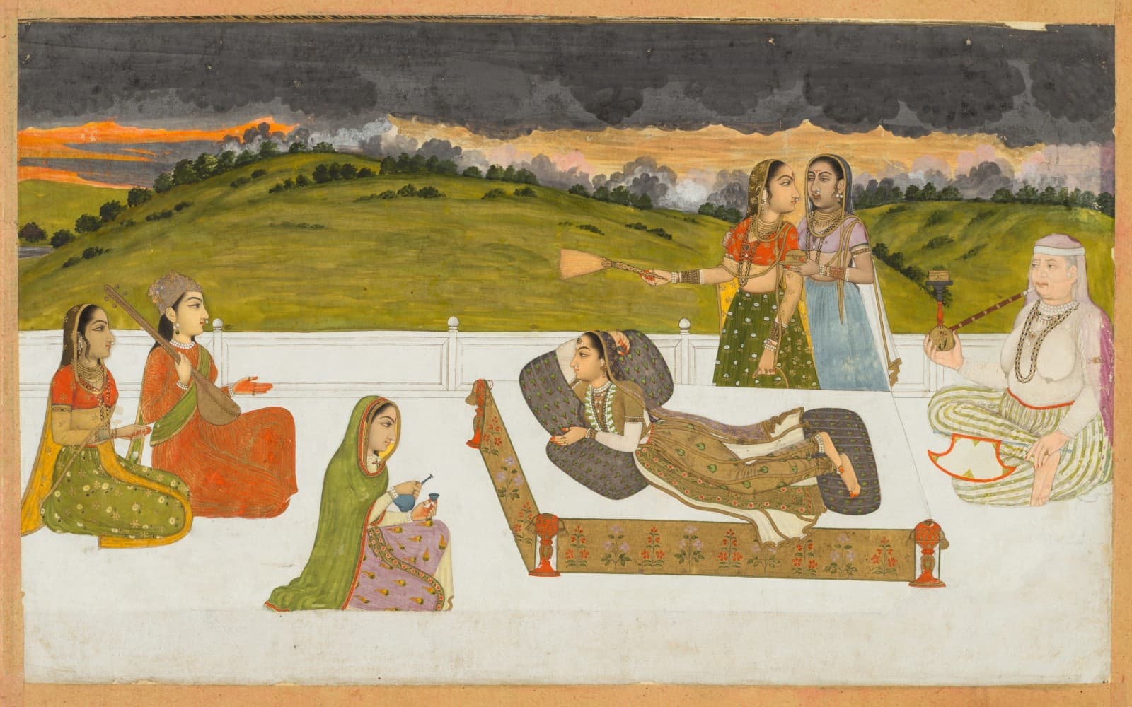 A princess reclining on a terrace with attendants, c. 1730–1740 (Cleveland Museum of Art)