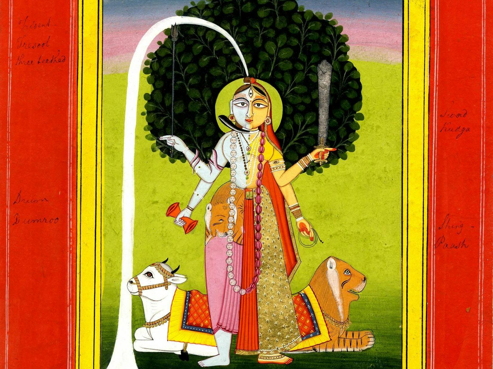 Ardhanarisvara, a deity composed of both Siva and his consort Parvati, representing the masculine and feminine energies of Hinduism (The British Museum)