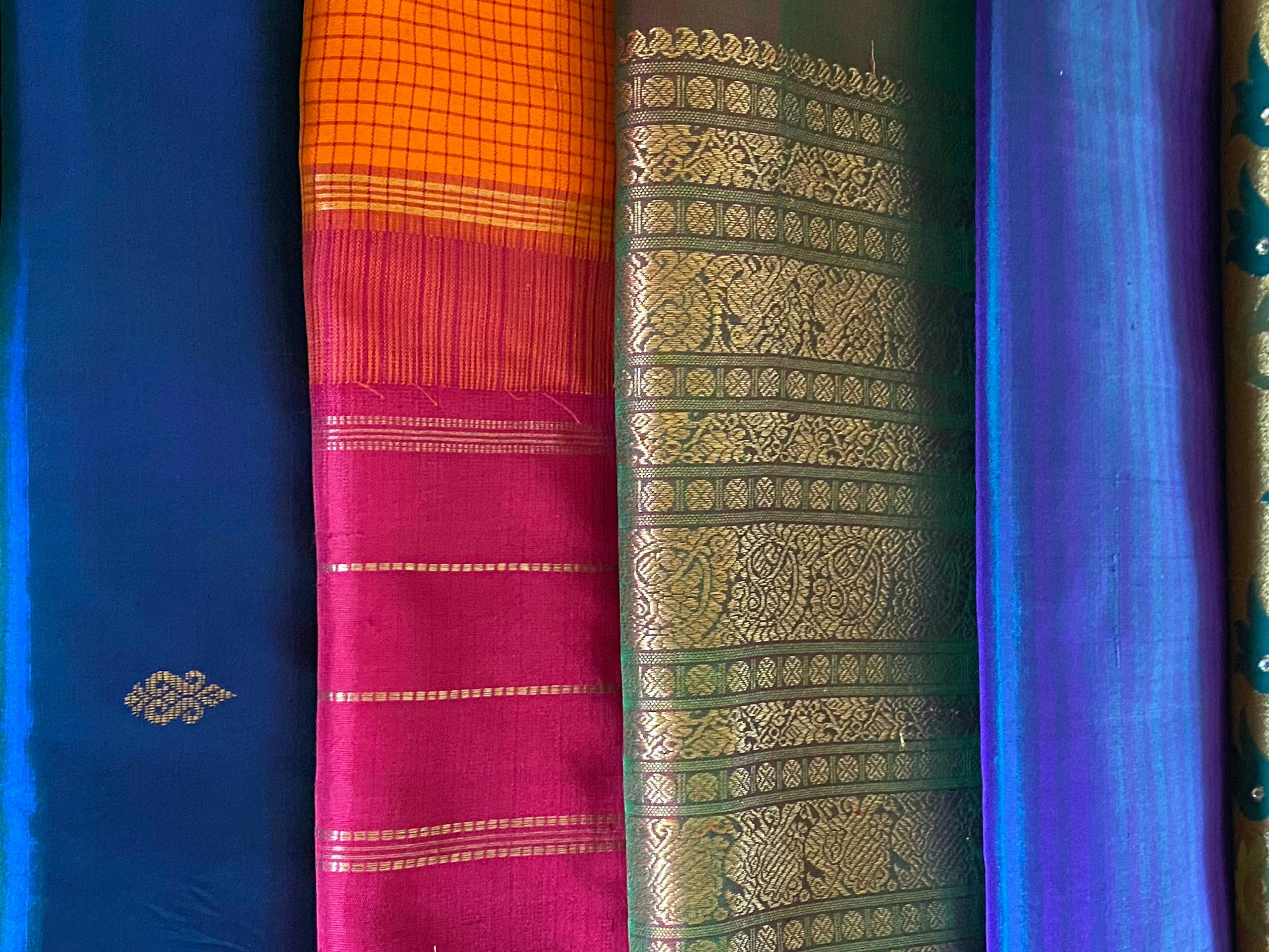 Sample Kanjeevaram sari colors (Vignesh Ramachandran/The Juggernaut)