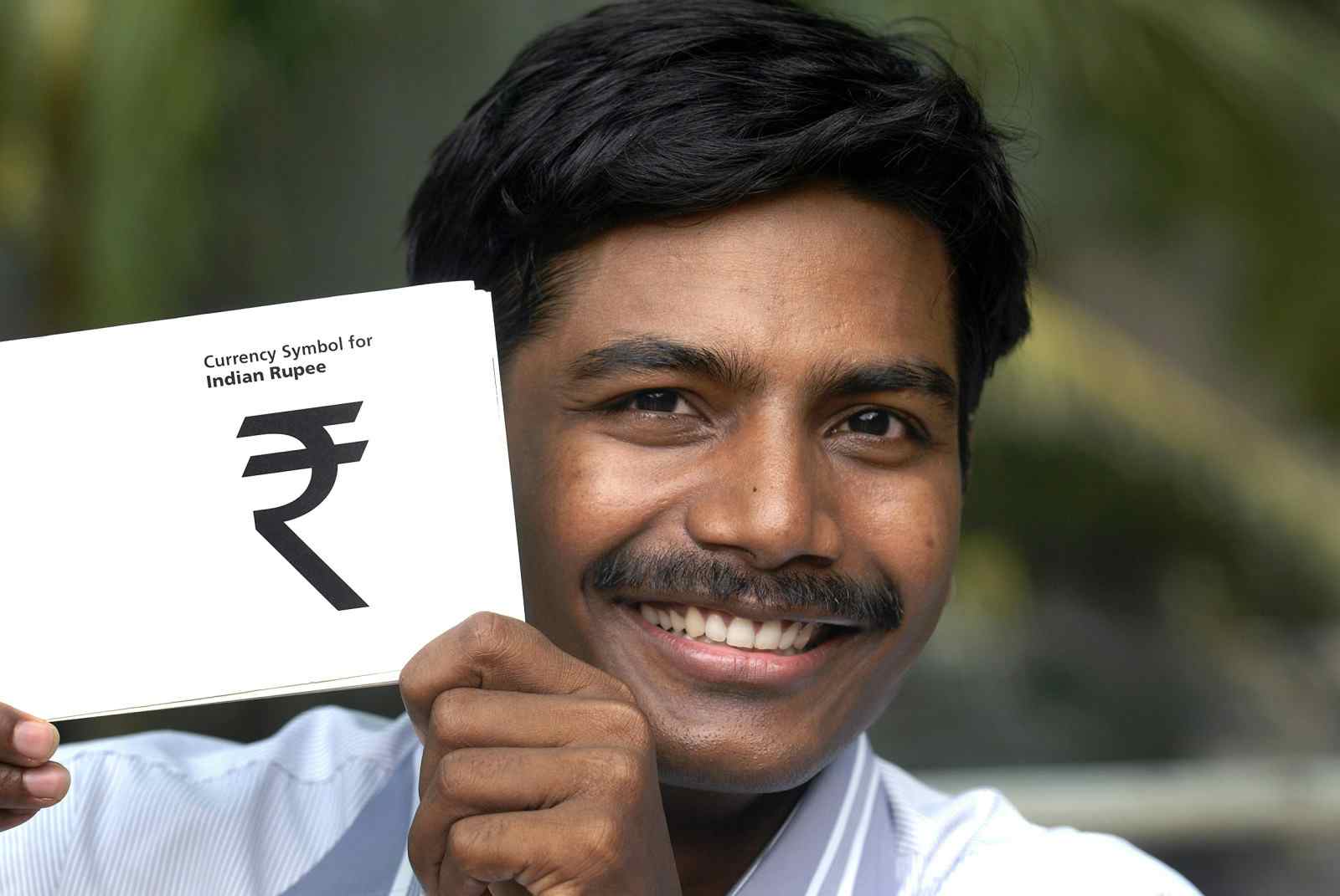 Mumbai, India July 15, 2010: D Udaya Kumar, IIT post-graduate, whose design has been approved as the symbol of the Indian rupee, photographed at IIT Bombay campus. (Abhijit Bhatlekar/Mint via Getty Images)